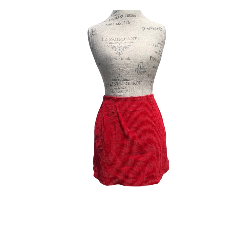 Vintage Red Corduroy Express Skirt